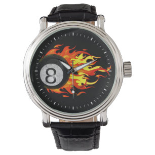 Flaming 8 Ball Watch