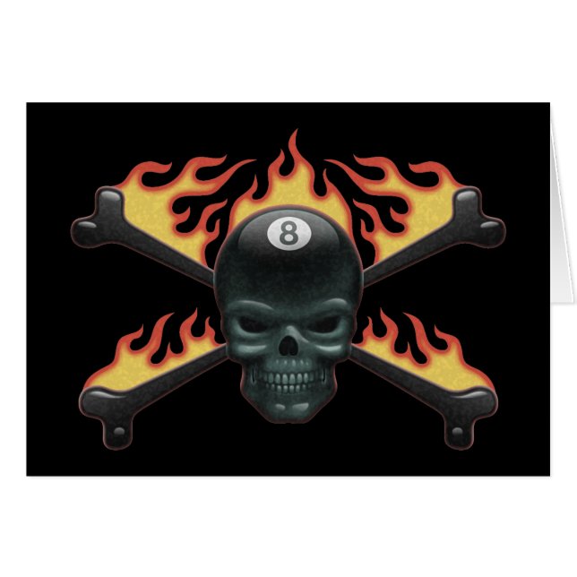 Flaming 8 Skull (Front Horizontal)
