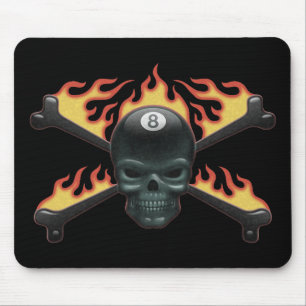 Flaming 8 Skull Mouse Pad