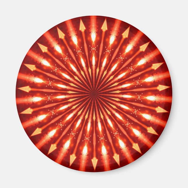 flaming arrows kaleidoscope magnet (Front)