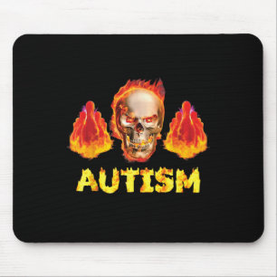 Flaming Autism Skeleton Bowling Oddly Specific Dar Mouse Pad