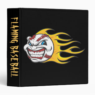 Flaming Baseball Binder