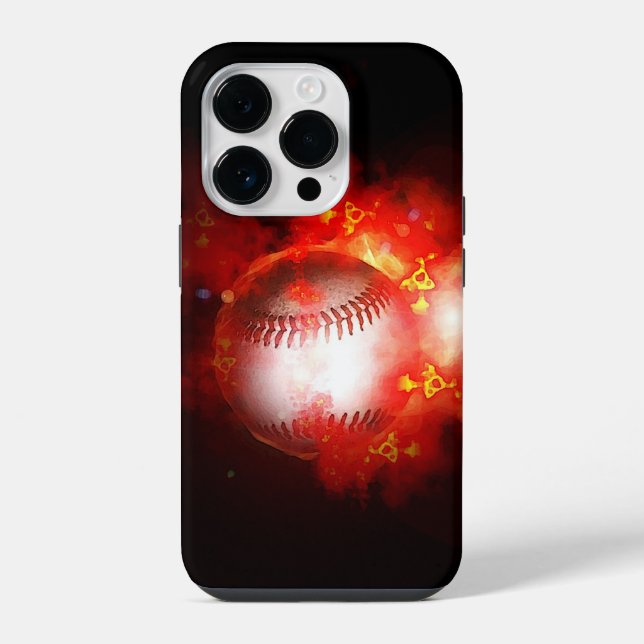 Flaming Baseball iPhone Case (Back)