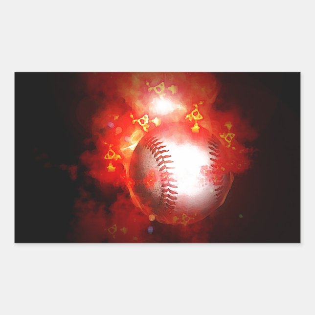 Flaming Baseball Sticker (Front)