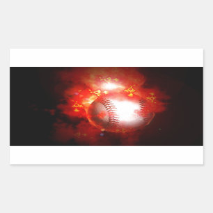 Flaming Baseball Sticker
