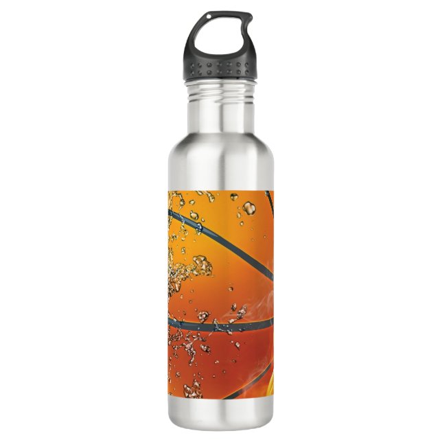 Flaming basketball 710 ml water bottle (Front)