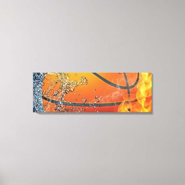 Flaming basketball canvas print (Front)