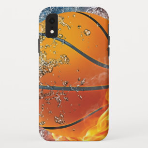 Flaming basketball iPhone XR case