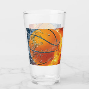 Flaming basketball glass
