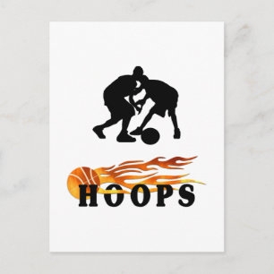 Flaming Basketball Hoops Postcard
