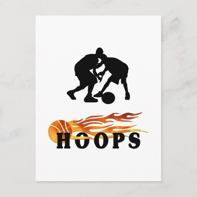 Flaming Basketball Hoops Postcard (Front)