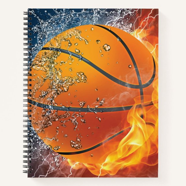 Flaming basketball notebook (Front)