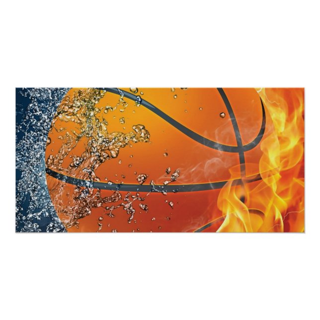Flaming basketball poster (Front)