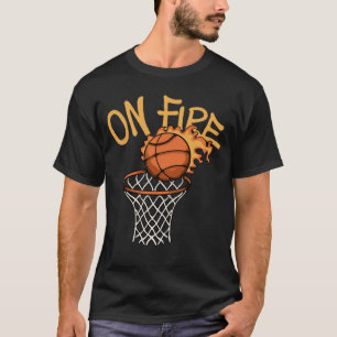 Flaming Basketball streetwear T-Shirt