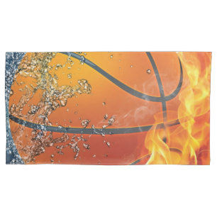Flaming basketball throw pillow pillowcase