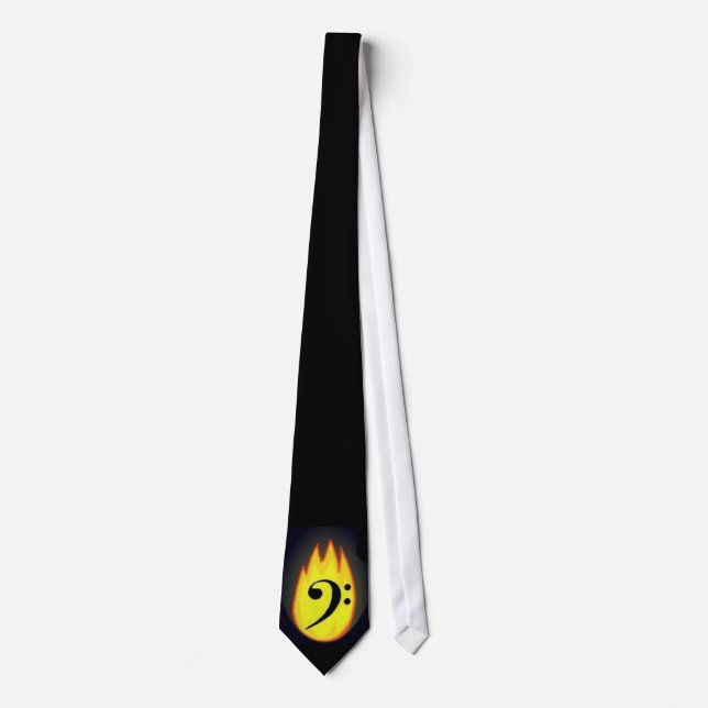 Flaming Bass Clef Tie (Front)