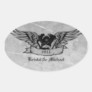 Flaming Biker Envelope Seals