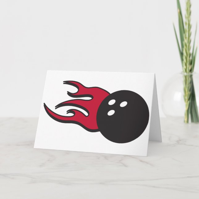 Flaming Bowling Ball Card (Front)
