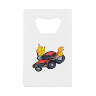 Flaming Car Credit Card Bottle Opener