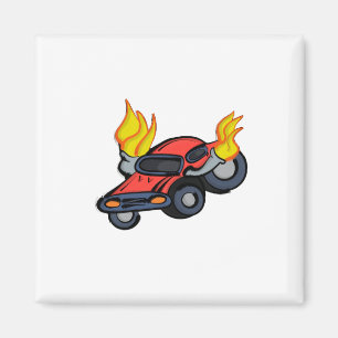 Flaming Car Magnet