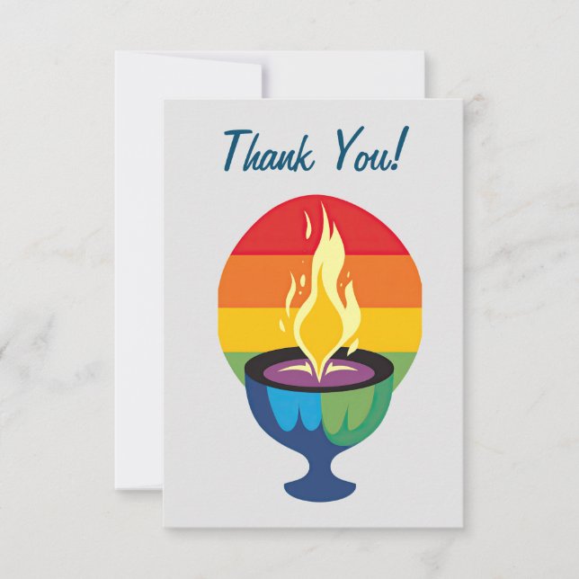 Flaming Chalice Thank You Card (Front)