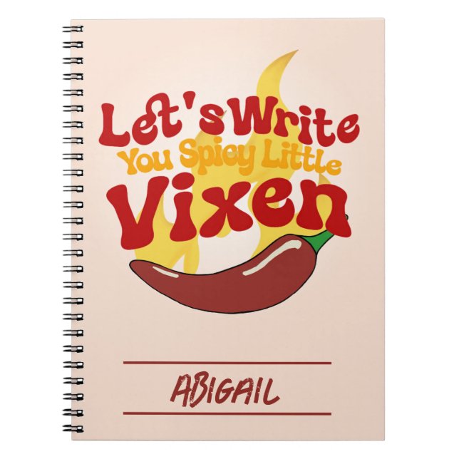 Flaming Chili Pepper Motivational Notebook (Front)