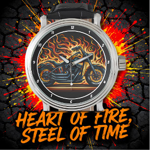 Flaming Chopper, cadran de montre enflammé.