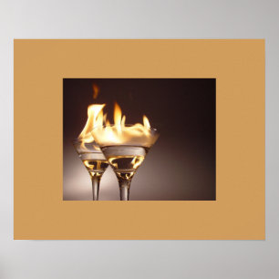 Flaming Cocktails Poster