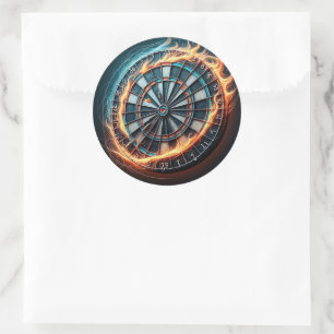 Flaming Dart Arena Ignite the passion of the Darts Classic Round Sticker