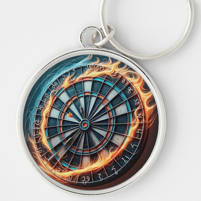 Flaming Dart Arena Ignite the passion of the Darts Keychain (Front)
