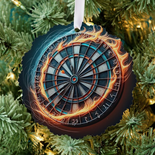 Flaming Dart Arena Ignite the passion of the Darts Ornament Card (Insitu (Tree))