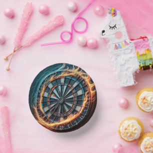 Flaming Dart Arena Ignite the passion of the Darts Paper Plate