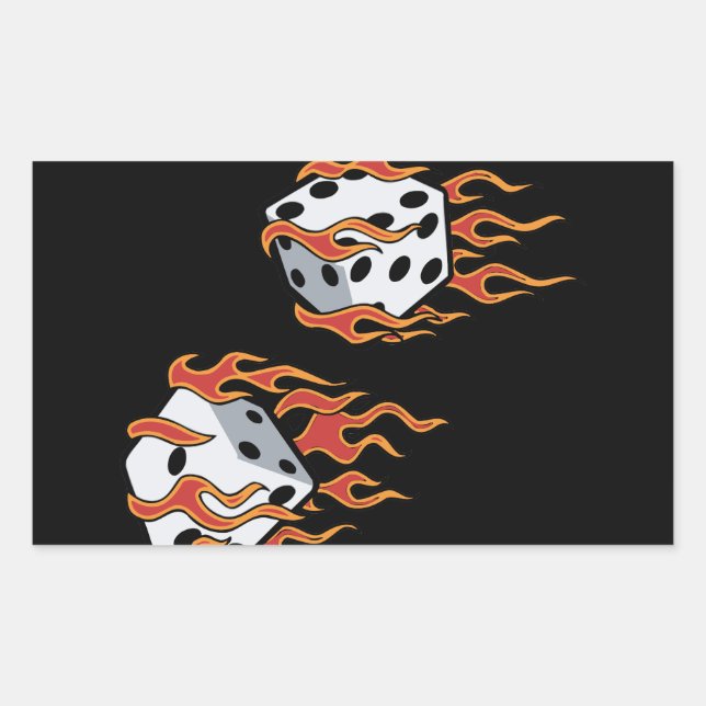 Flaming Dice Sticker (Front)