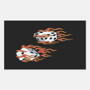Flaming Dice Sticker