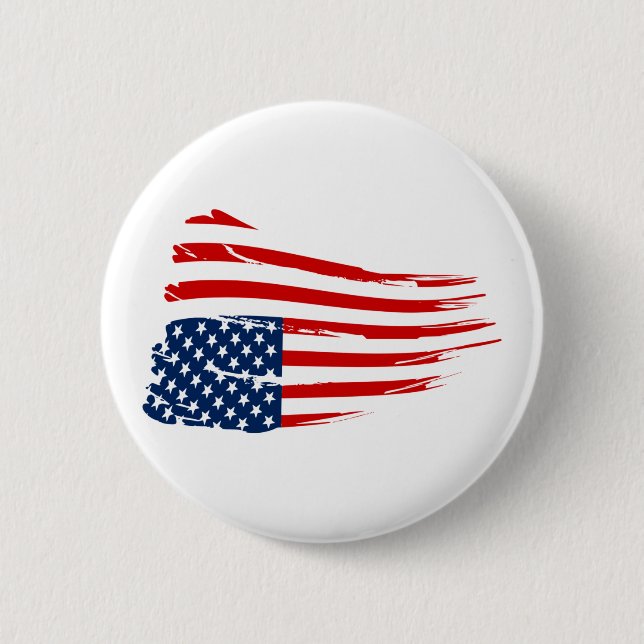 Flaming Distress Flag 2 Inch Round Button (Front)