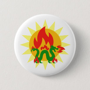 Flaming Dragon 2 Inch Round Button