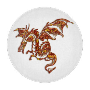 Flaming Dragon Glass Cutting Board