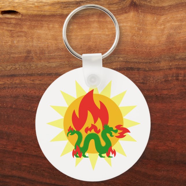 Flaming Dragon Keychain (Front)
