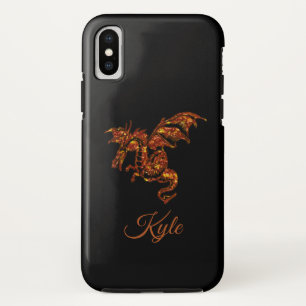 Flaming Dragon on Black Personal Case-Mate iPhone Case