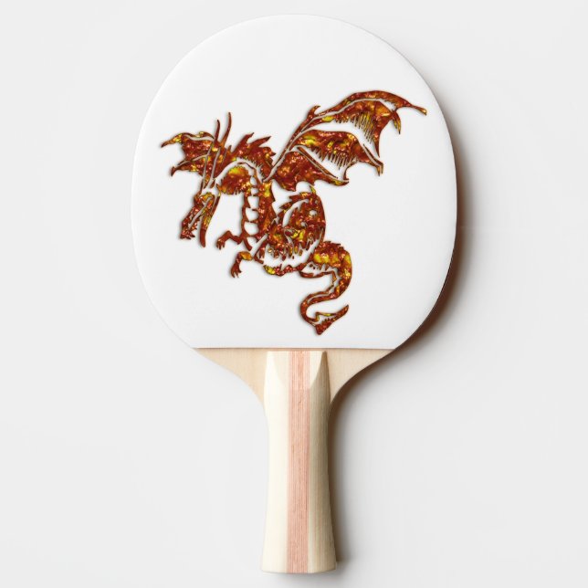 Flaming Dragon Ping Pong Paddle (Back)