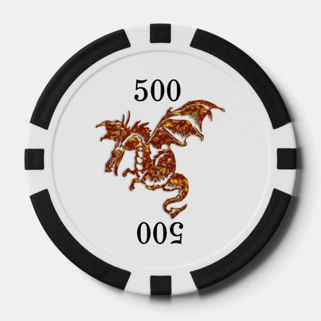Flaming Dragon Poker Chips (Front)