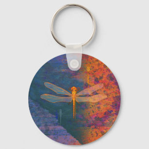 Flaming Dragonfly Keychain