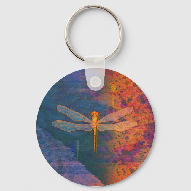 Flaming Dragonfly Keychain (Front)