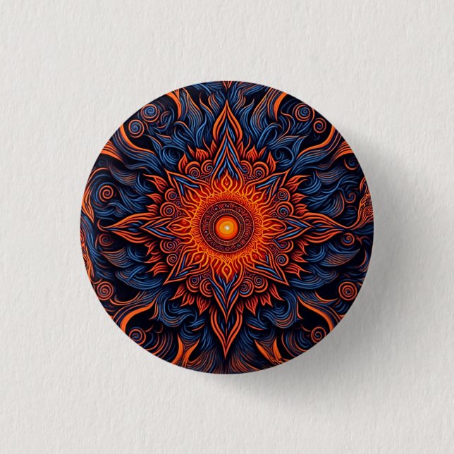 Flaming Eye 1 Inch Round Button (Front)