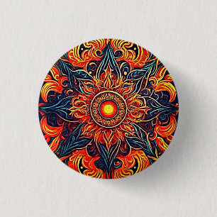 Flaming Eye 1 Inch Round Button