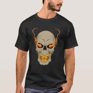 Flaming Eyes Skull Heads Grunge Punk Metal T-Shirt
