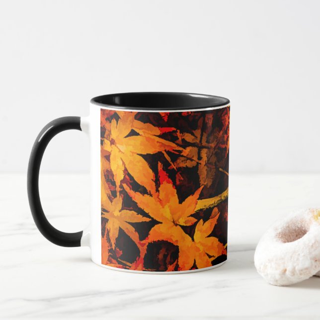 Flaming Fall Japanese Maple Mug (With Donut)