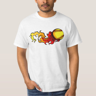 Flaming Fastpitch Softball T-Shirt