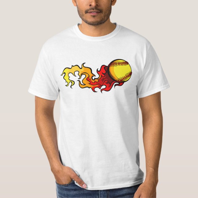 Flaming Fastpitch Softball T-Shirt (Front)