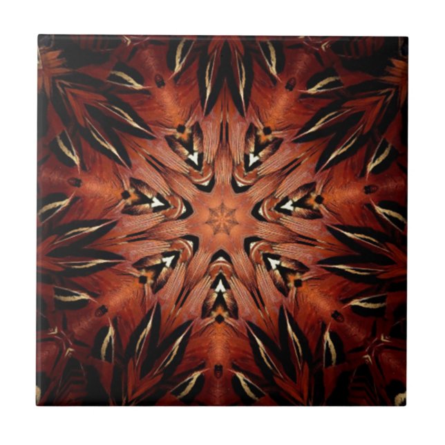Flaming Feather Kaleidoscope Tile (Front)
